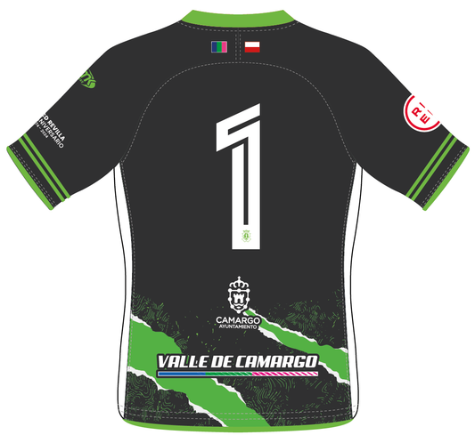 CAMISETA EQUIPACIÓN PORTERO VERDE Y NEGRO REVILLA