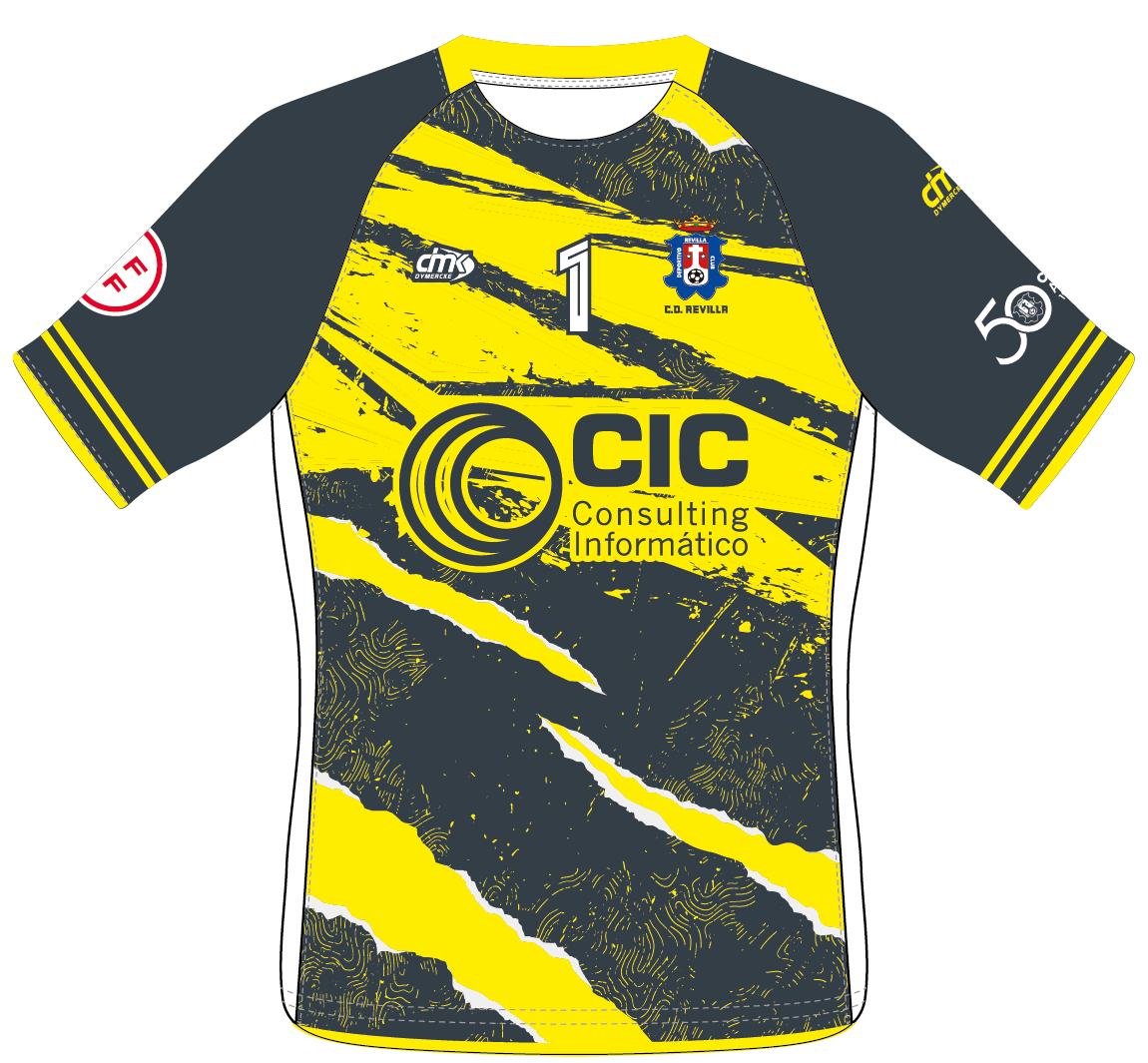 CAMISETA PORTEROS AMARILLO Y NEGRO