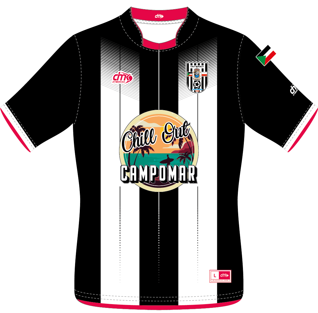 CAMISETA SUBLIMADA CAMPOMAR NEGRA Y BLANCA