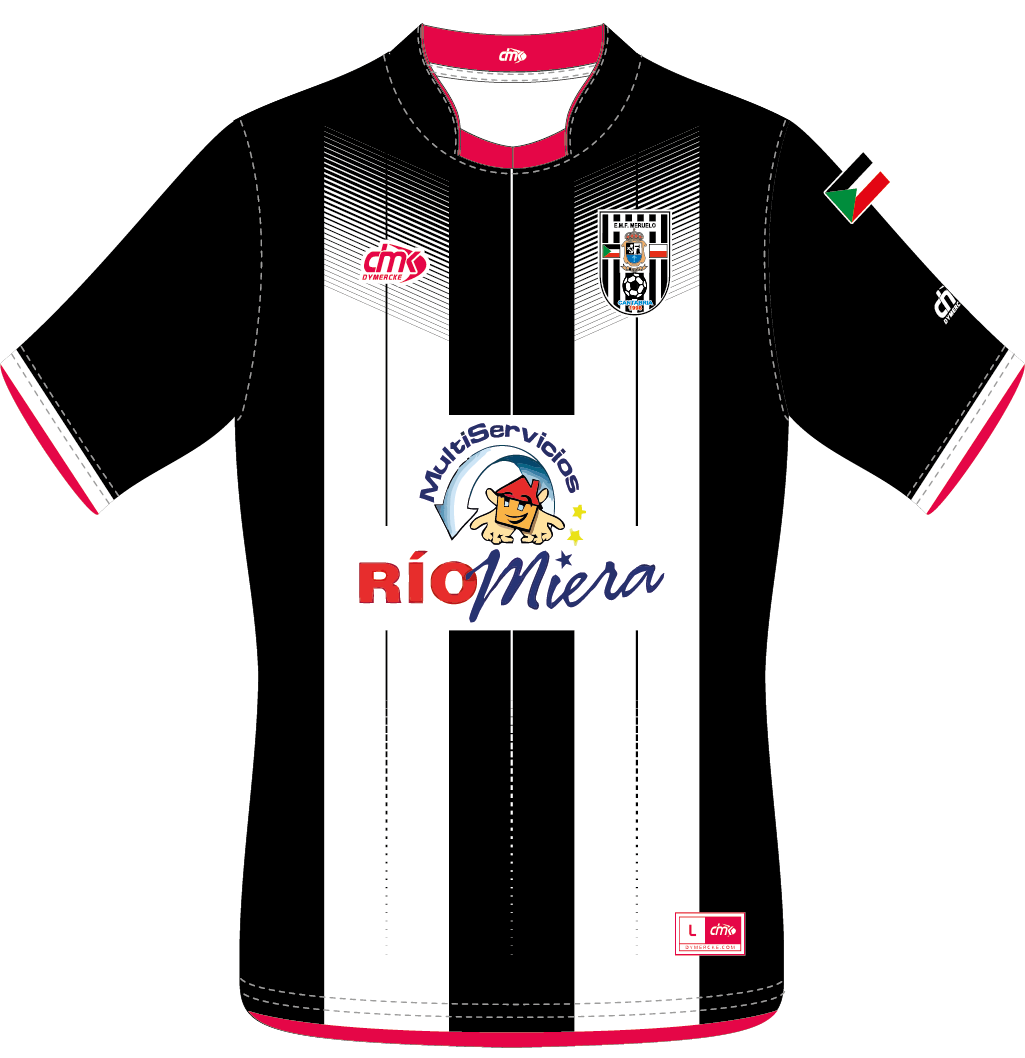 CAMISETA SUBLIMADA RIOMIERA NEGRA Y BLANCA