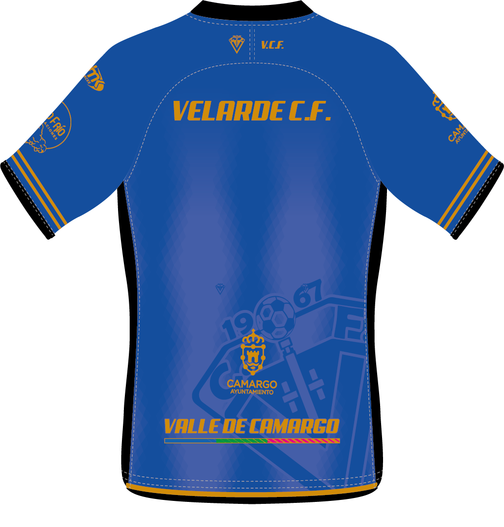 CAMISETA EQUIPACION PORTERO AZUL Y NEGRO VELARDE C.F.