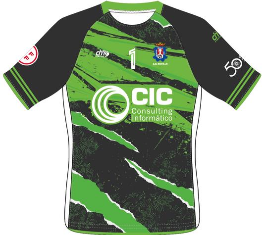 CAMISETA EQUIPACIÓN PORTERO VERDE Y NEGRO REVILLA