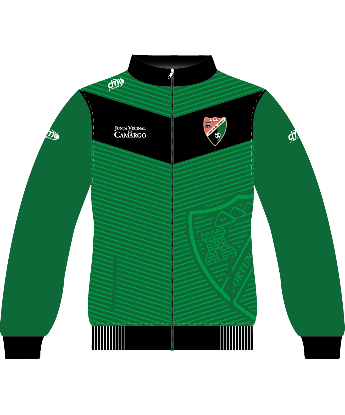 CHAQUETA DE CHÁNDAL VERDE Y NEGRA