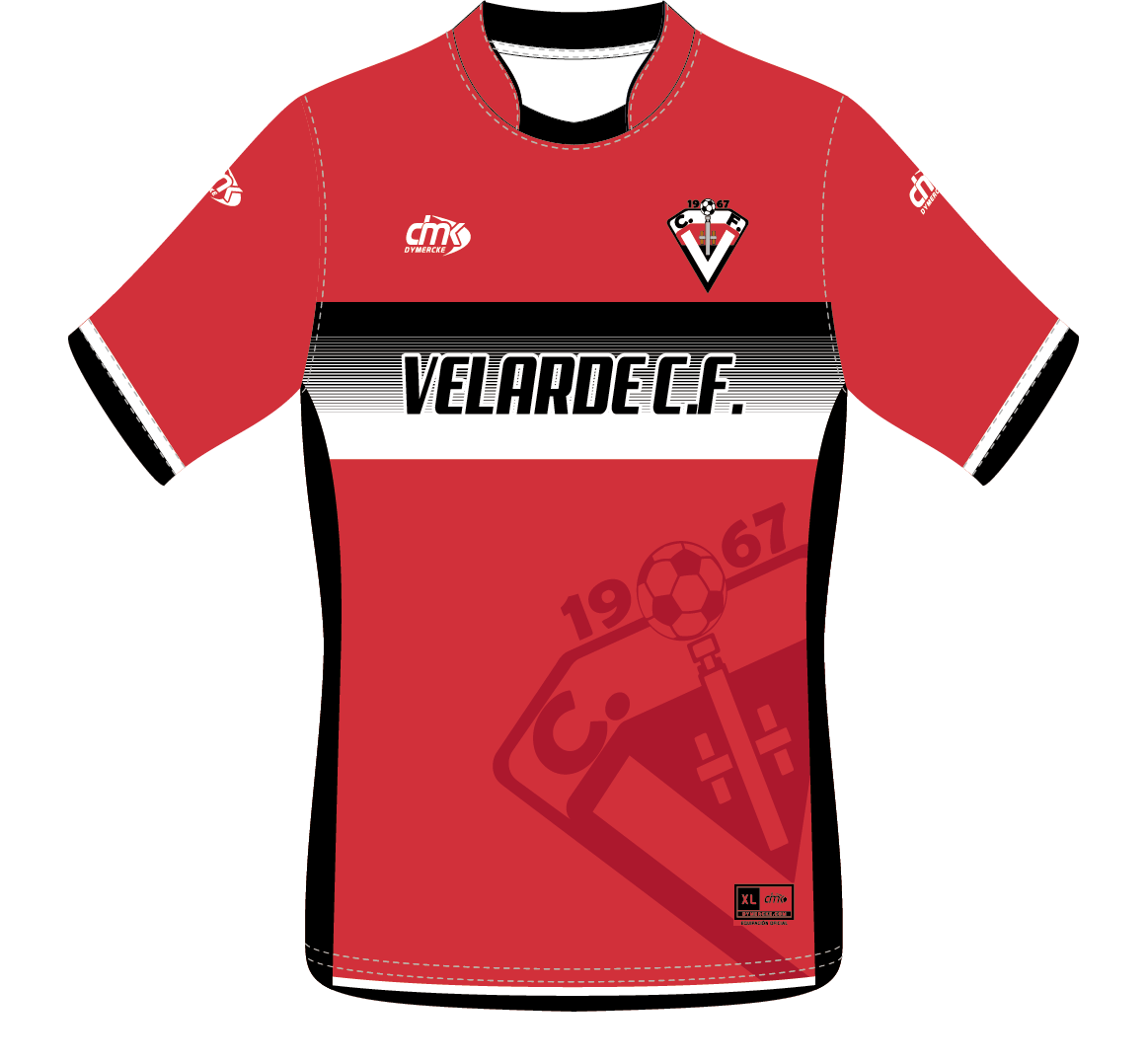 CAMISETA EQUIPACION ROJA VELARDE C.F.